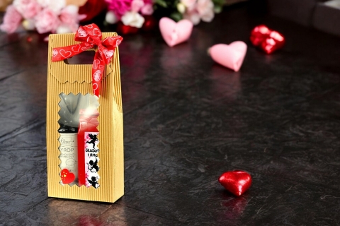 WALENTYNKOWY Zestaw HERBATA (50g) SYROP ŁYŻECZKA Idealny Na Prezent !!